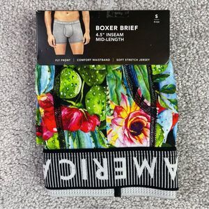 American Eagle Boxer Brief Men's Small Black and Multicolor Floral 4.5" Inseam
